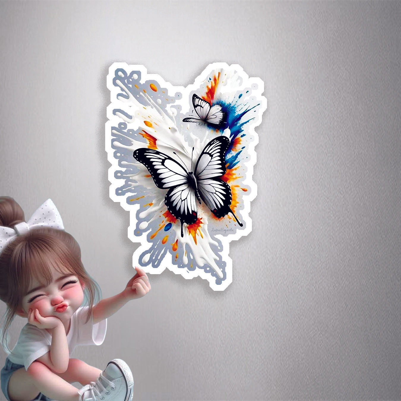 Butterfly Splash Art Premium Vinyl Stickers