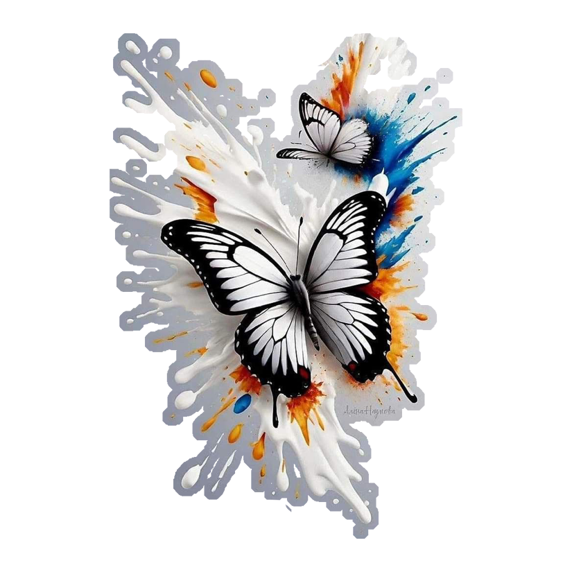 Butterfly Splash Art Premium Vinyl Stickers
