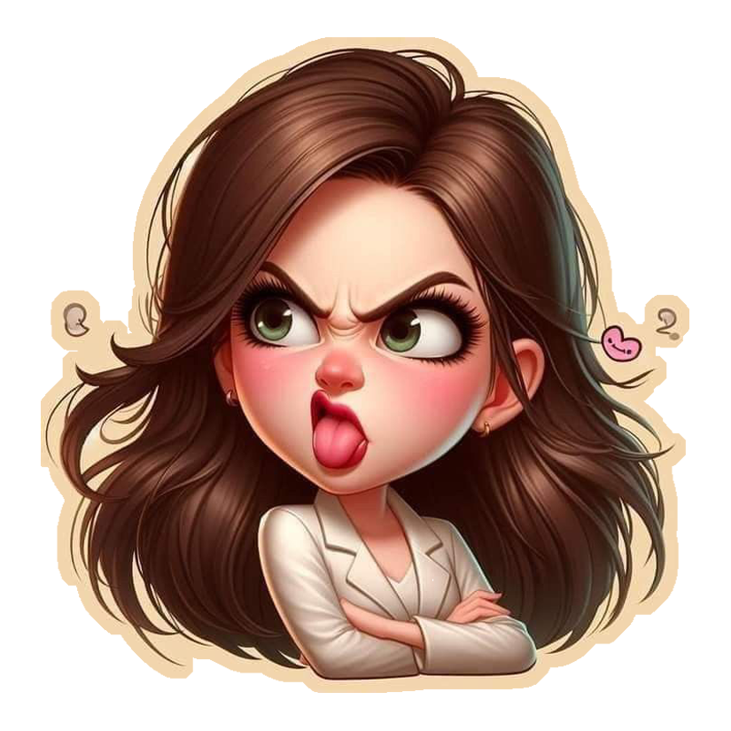Sassy Girl Sticking Tongue Out Premium Vinyl Stickers