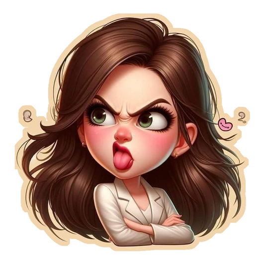 Sassy Girl Sticking Tongue Out Premium Vinyl Stickers