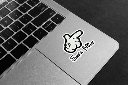 She's Mine Mickey Hand Premium Vinyl Stickers