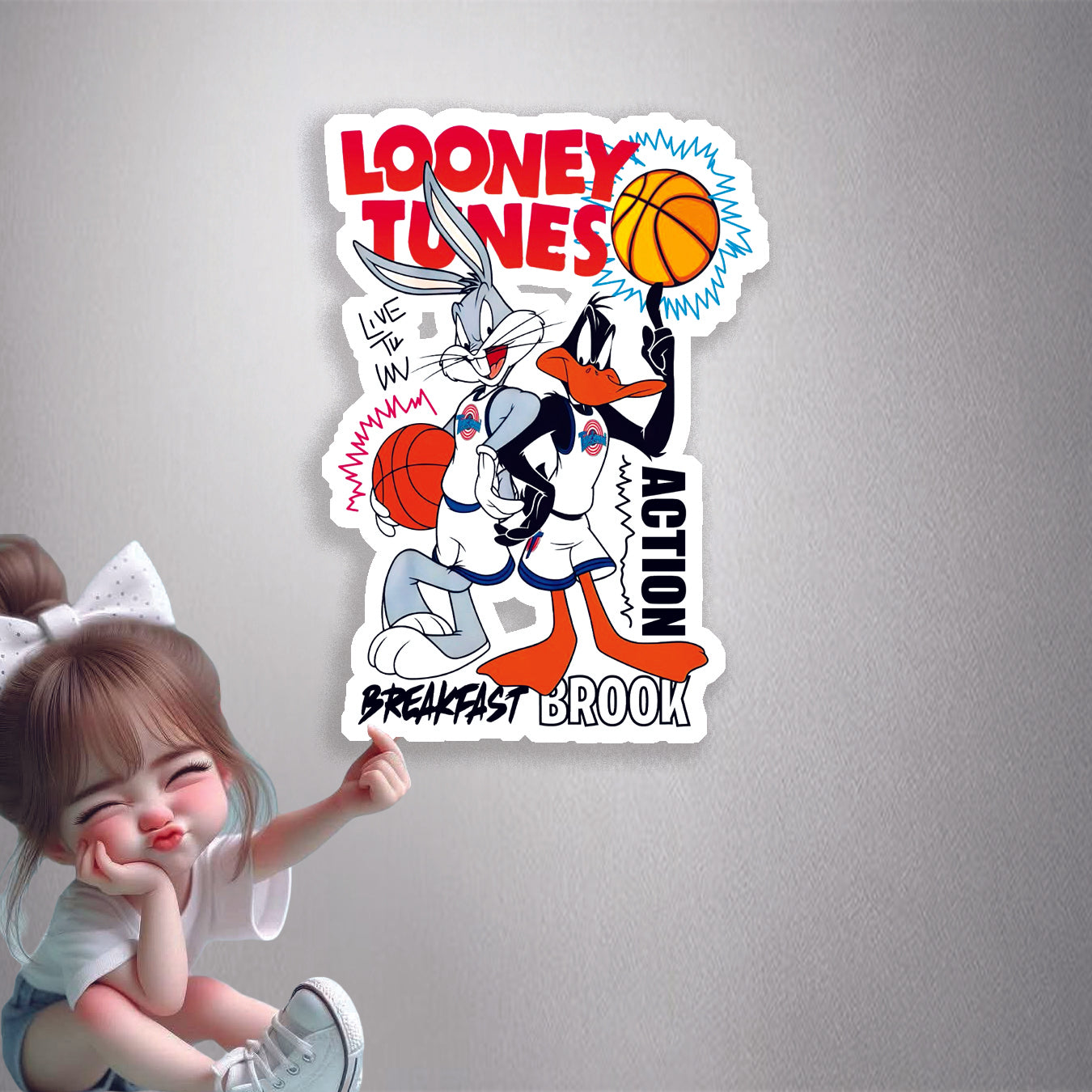 Looney Tunes Space Jam Premium Vinyl Stickers