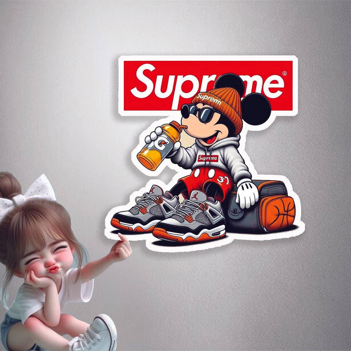 Supreme Mickey Swag Premium Vinyl Stickers