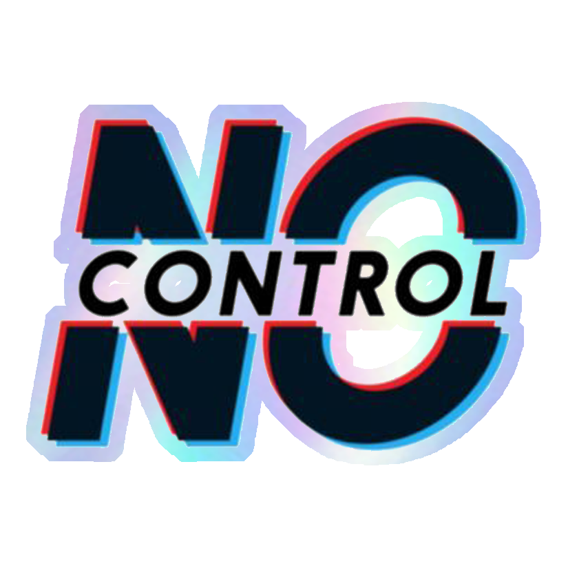 No Control Glitch Text Holographic Stickers