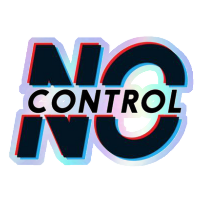 No Control Glitch Text Holographic Stickers
