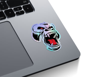 Angry Gorilla Face Holographic Stickers