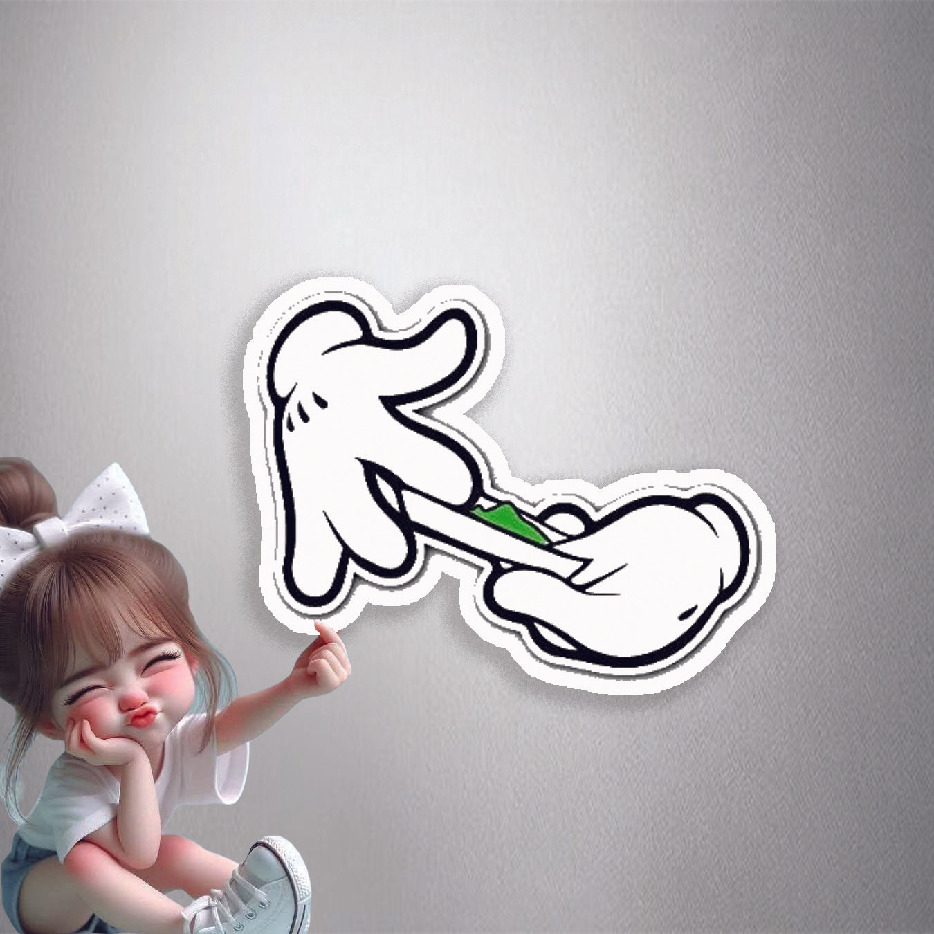Cartoon Roll Up Premium Vinyl Stickers