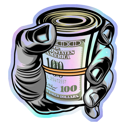 Roll of Cash Holographic Stickers