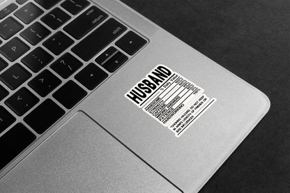 Husband Nutrition Facts Premium Vinyl Stickers