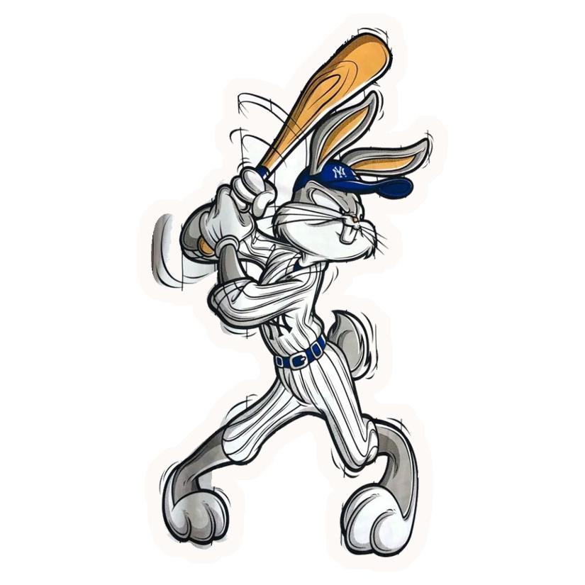 Bugs Bunny Baseball Premium Vinyl Stickers