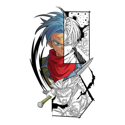 Future Trunks Split Art Premium Vinyl Stickers