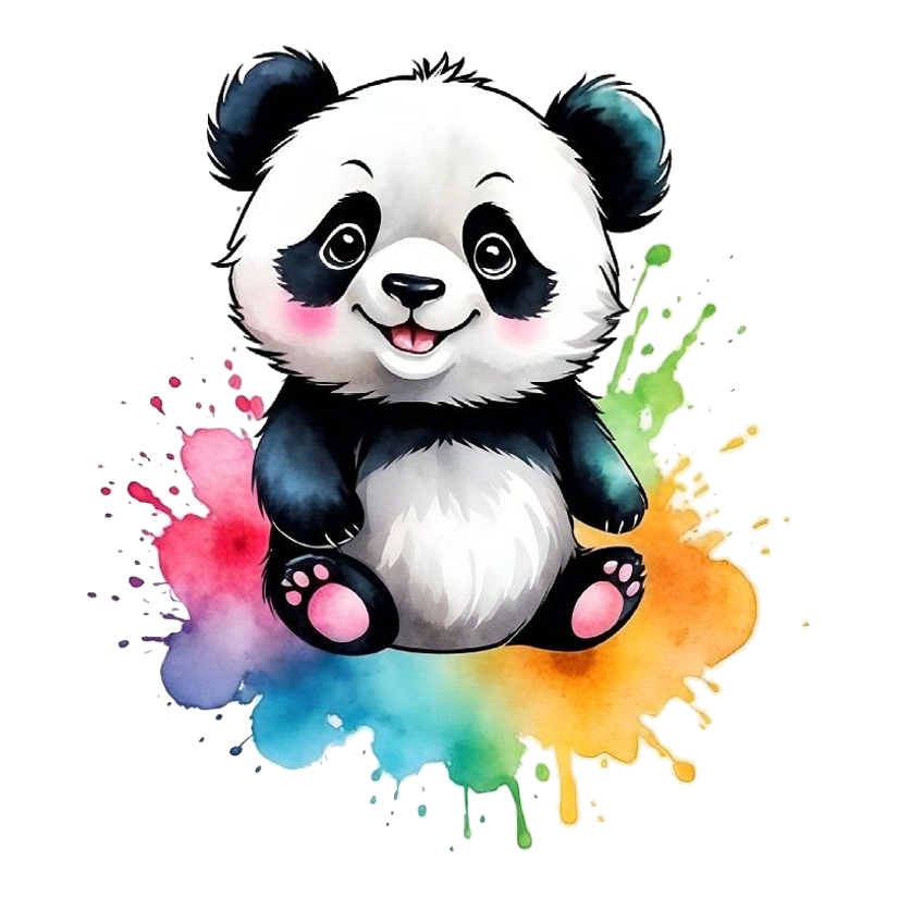 Watercolor Panda Premium Vinyl Stickers