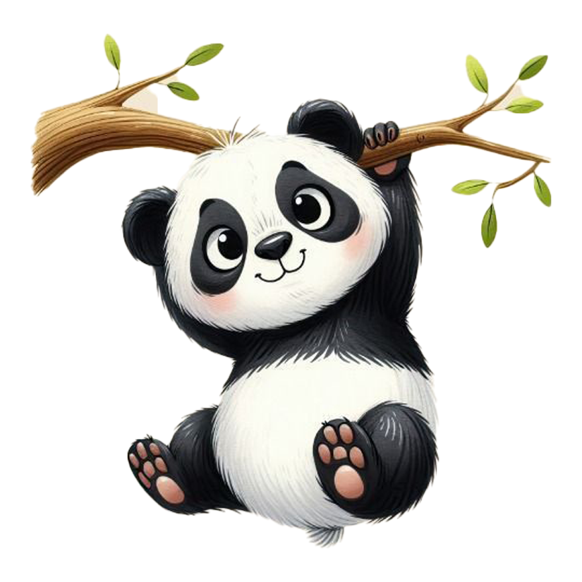 Panda Hanging On Branch Premium Vinyl Stickers