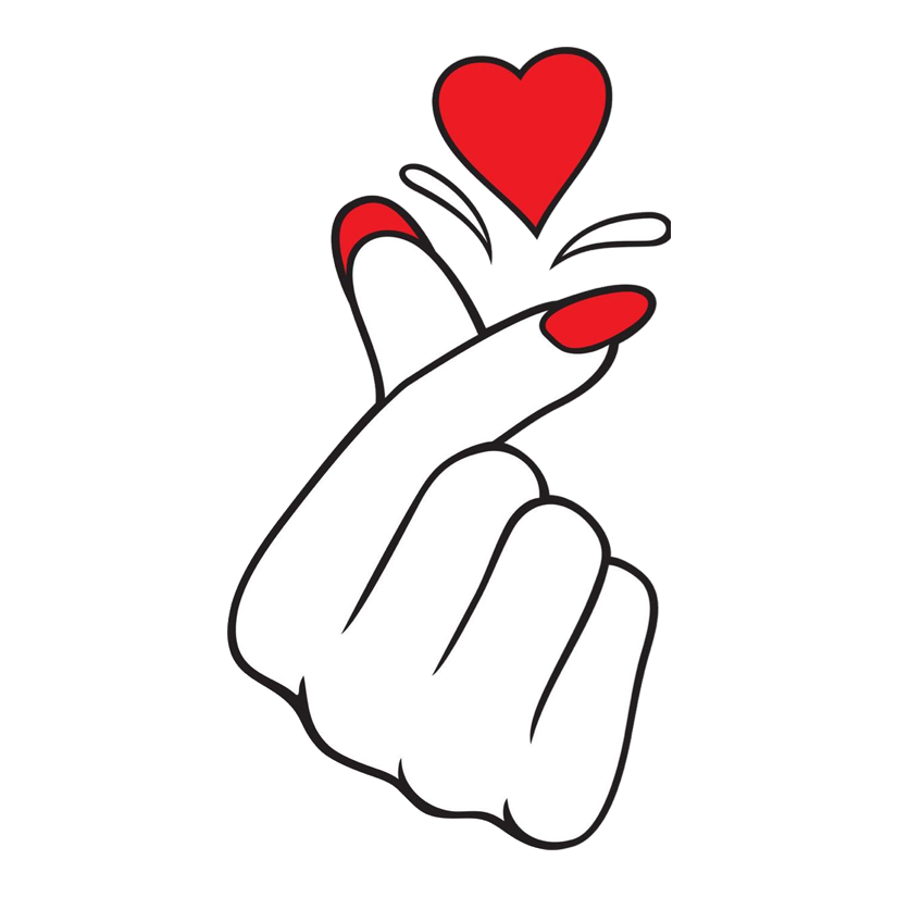 Korean Finger Heart Premium Vinyl Stickers
