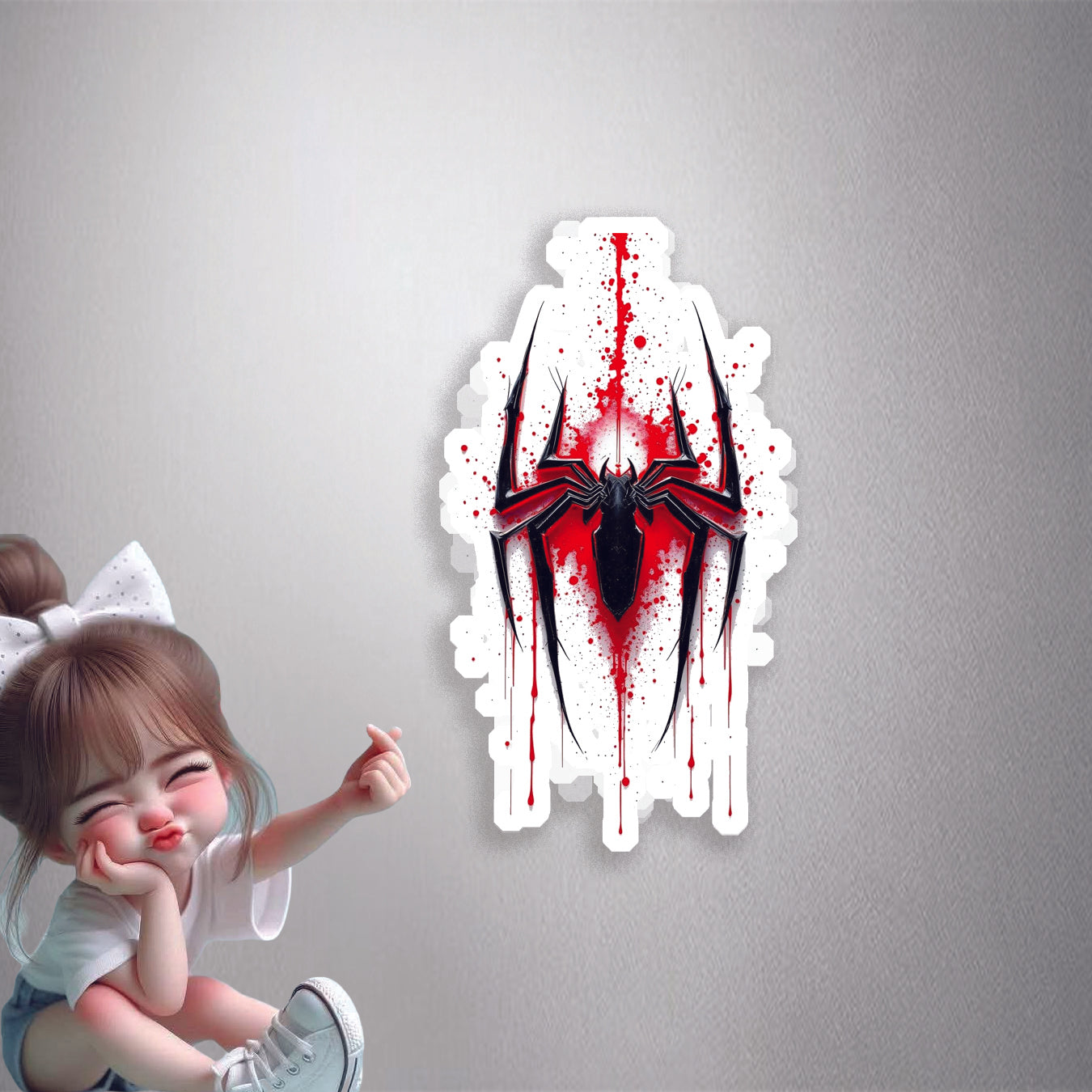 Blood Splatter Spider Premium Vinyl Stickers