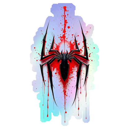 Blood Splatter Spider Holographic Stickers