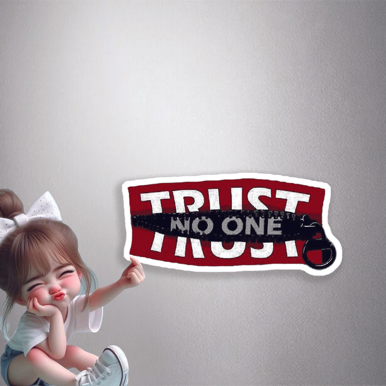 Trust No One Zipper Premium Vinyl Stickers