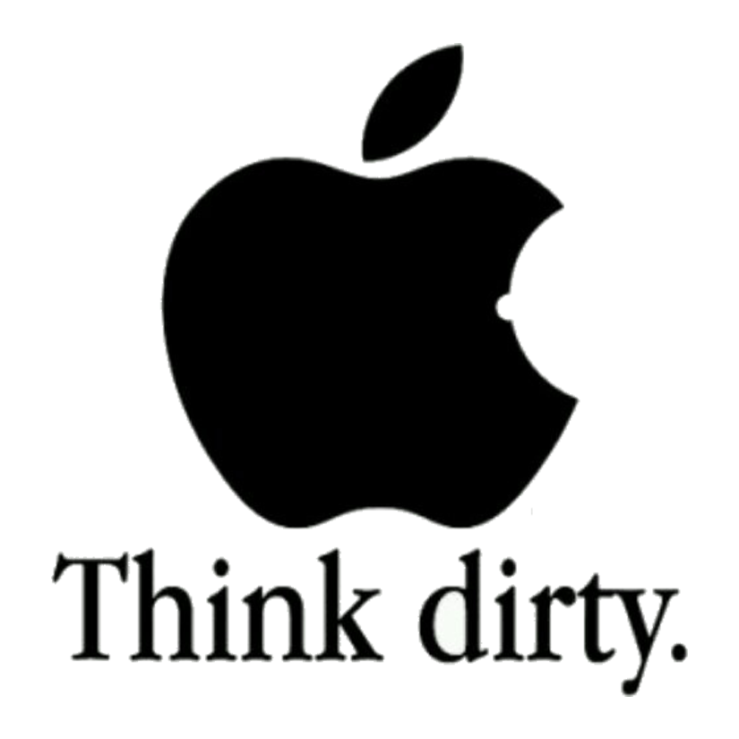 Think Dirty Apple Parody Premium Vinyl Stickers
