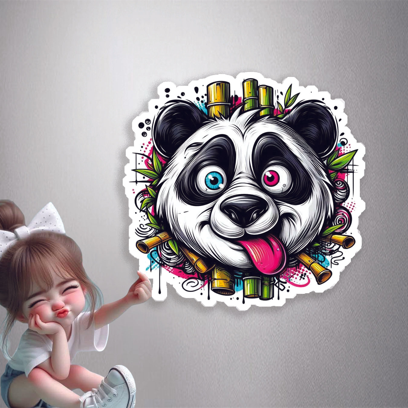 Trippy Panda Graffiti Premium Vinyl Stickers