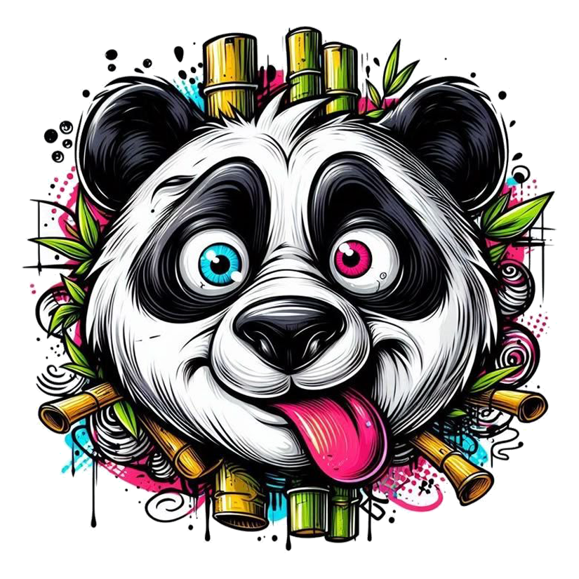 Trippy Panda Graffiti Premium Vinyl Stickers