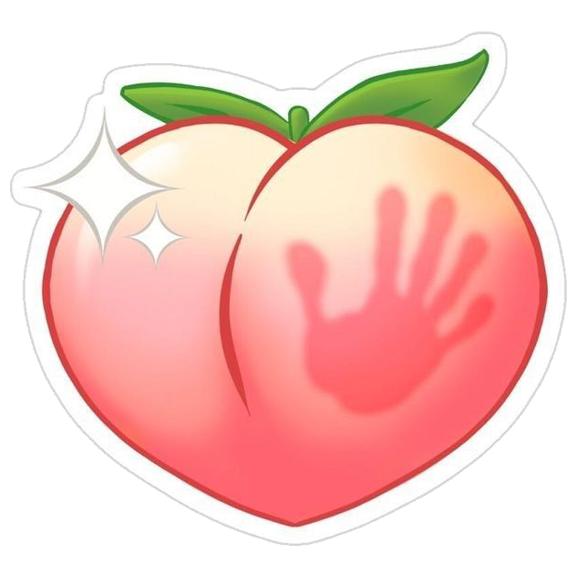 Spanked Peach Emoji Premium Vinyl Stickers