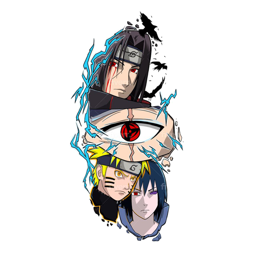 Naruto, Sasuke & Itachi Premium Vinyl Stickers