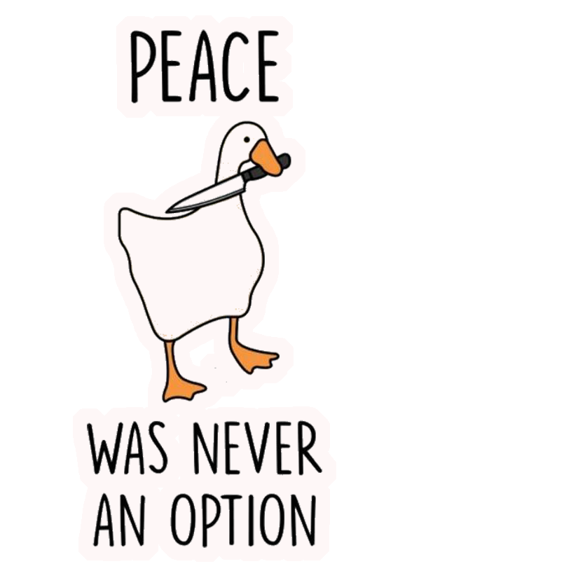 Goose With Knife Meme Premium Vinyl Stickers