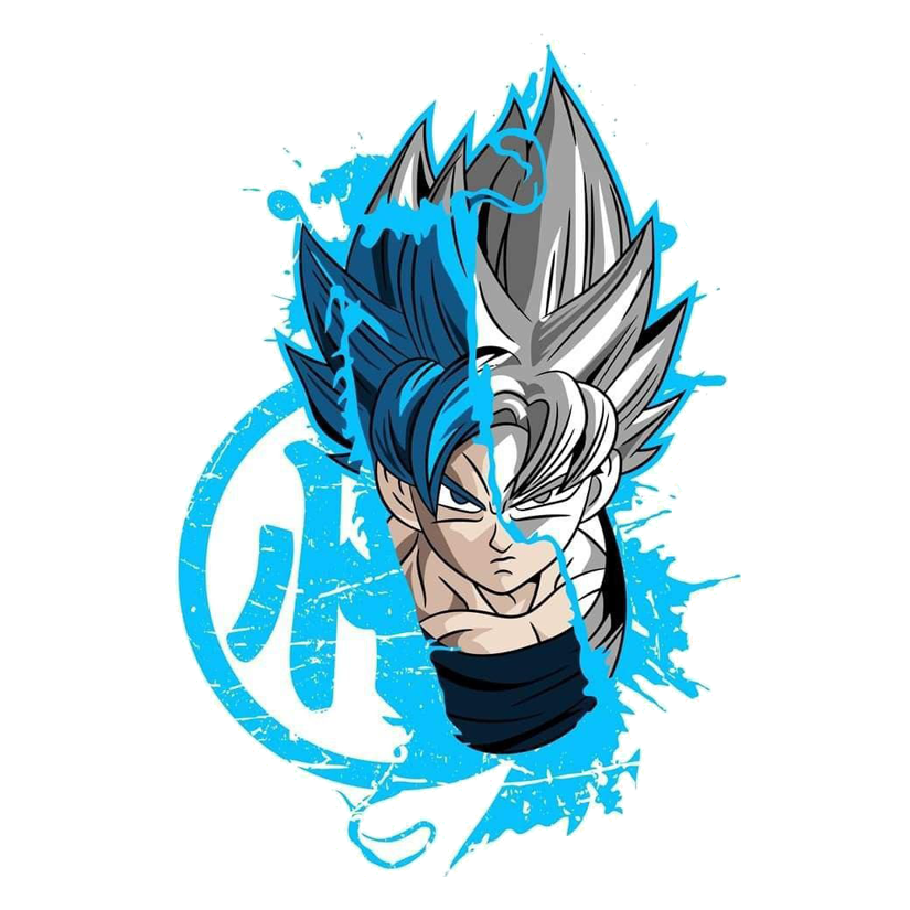 Goku Ultra Instinct Split Art Premium Vinyl Stickers