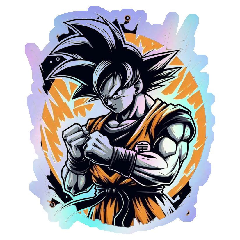Goku Power Up Holographic Stickers