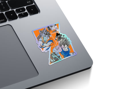 Goku vs Vegeta Manga Collage Holographic Stickers