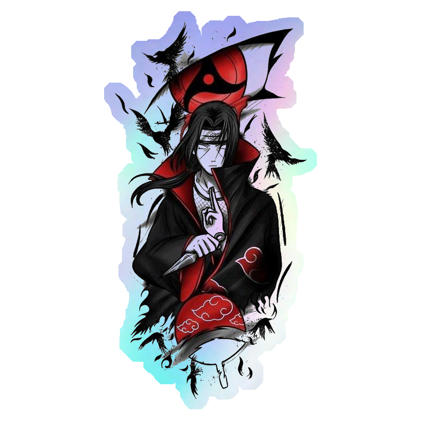 Itachi Uchiha Crow Genjutsu Holographic Stickers