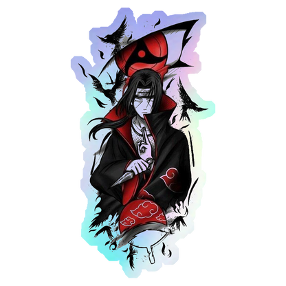 Itachi Uchiha Crow Genjutsu Holographic Stickers