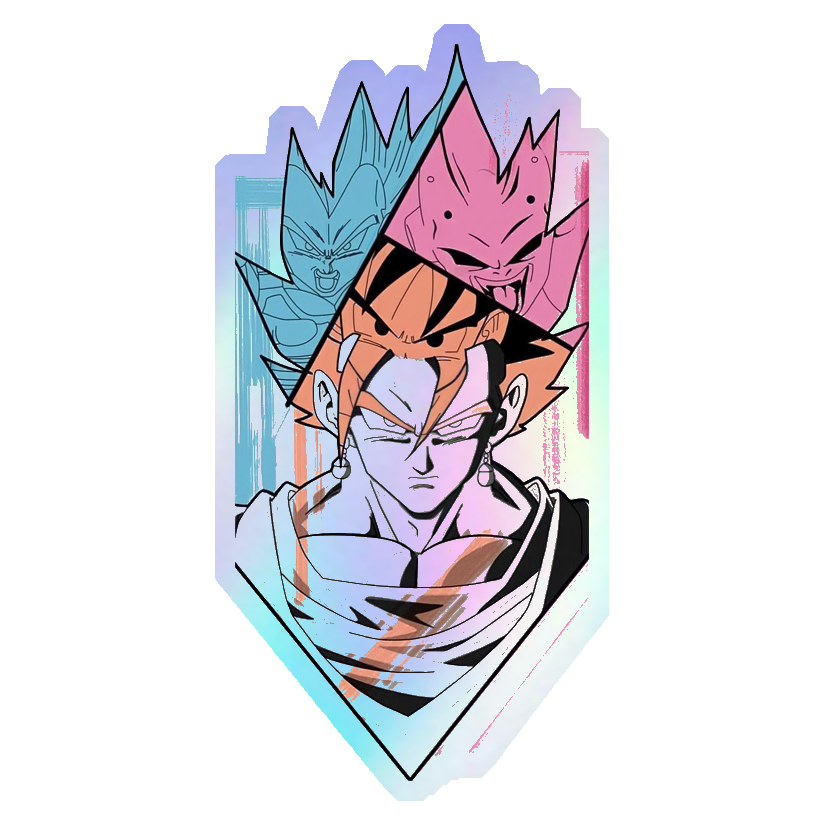 Vegito, Vegeta & Kid Buu Holographic Stickers
