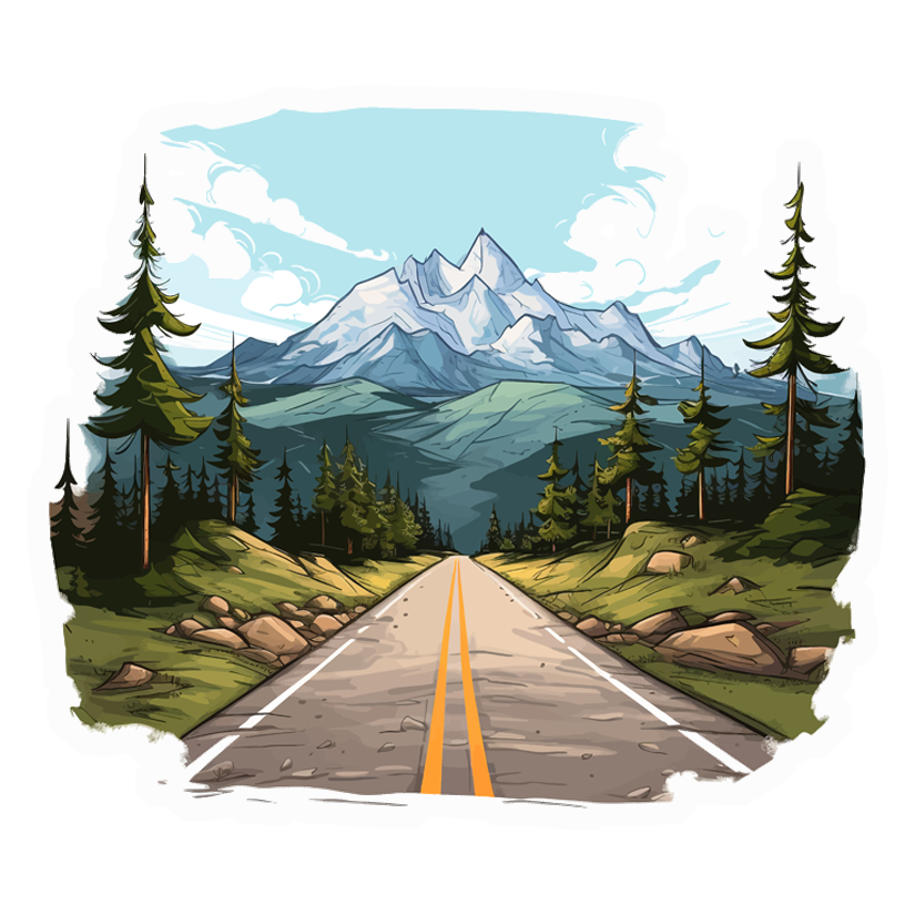 Scenic Mountain Road Premium Vinyl Stickers