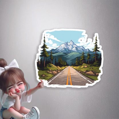 Scenic Mountain Road Premium Vinyl Stickers
