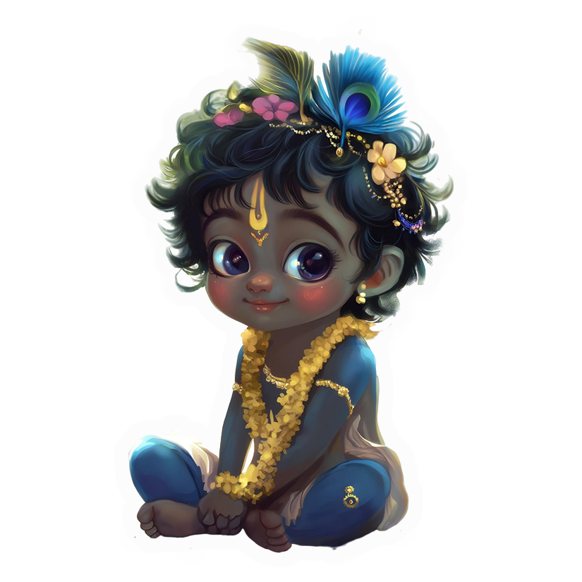 Baby Krishna Sitting Premium Vinyl Stickers