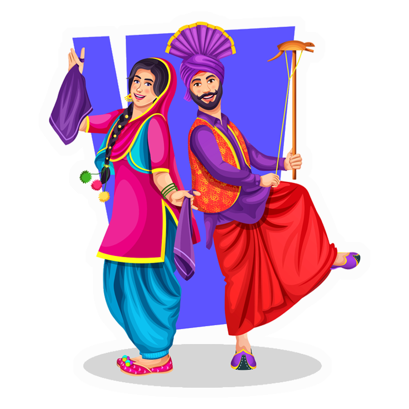 Bhangra Gidda Dancers Premium Vinyl Stickers