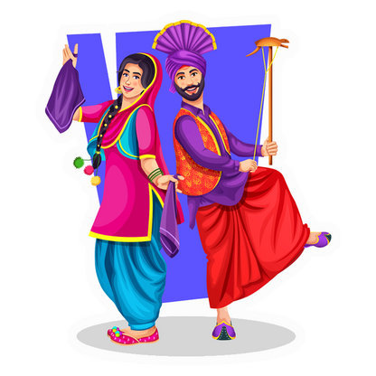Bhangra Gidda Dancers Premium Vinyl Stickers