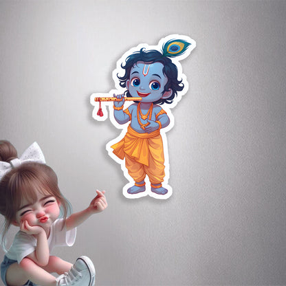 Baby Krishna Flute Premium Vinyl Stickers