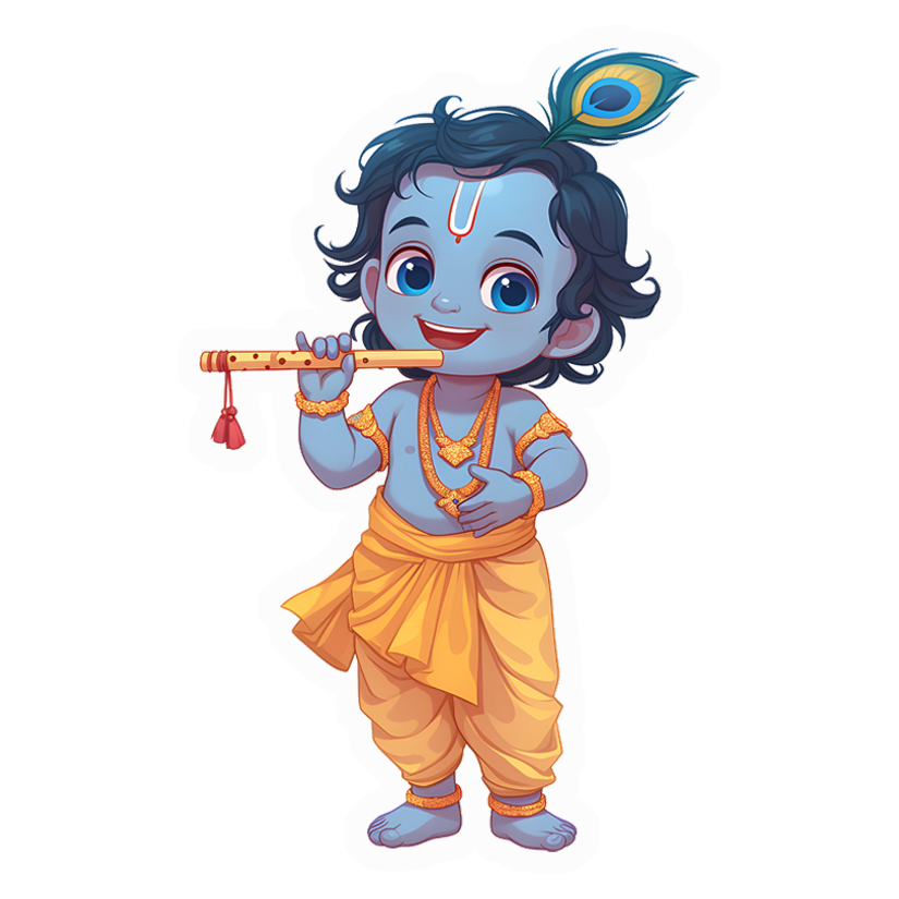 Baby Krishna Flute Premium Vinyl Stickers