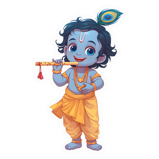 Baby Krishna Flute Premium Vinyl Stickers