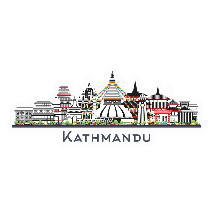 Kathmandu Cityscape Premium Vinyl Stickers