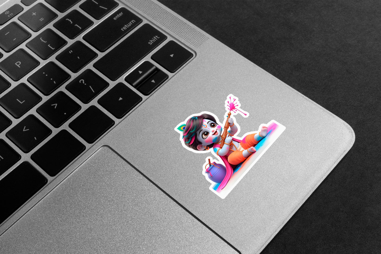 Baby Krishna Holi Fun Premium Vinyl Stickers