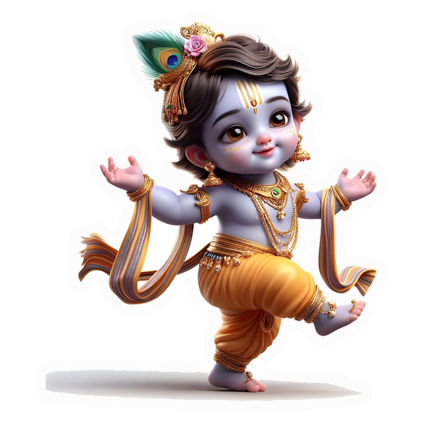 Baby Krishna Dancing Premium Vinyl Stickers