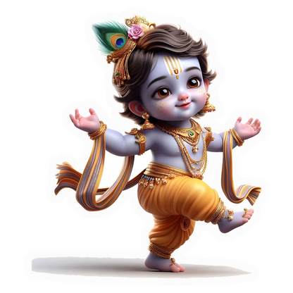 Baby Krishna Dancing Premium Vinyl Stickers