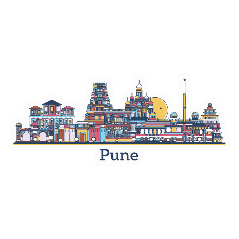Pune Cityscape Premium Vinyl Stickers