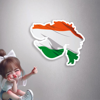 India Flag Map Premium Vinyl Stickers