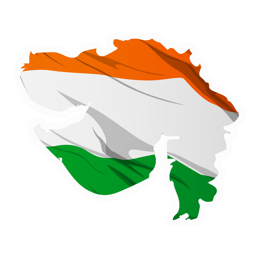 India Flag Map Premium Vinyl Stickers