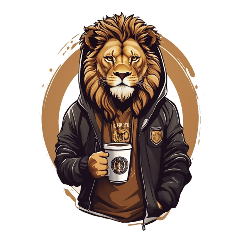 Lion Coffee Lover Premium Vinyl Stickers