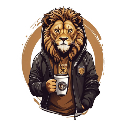 Lion Coffee Lover Premium Vinyl Stickers